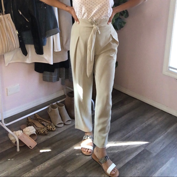 Sage green ankle length trousers - Picture 2 of 4